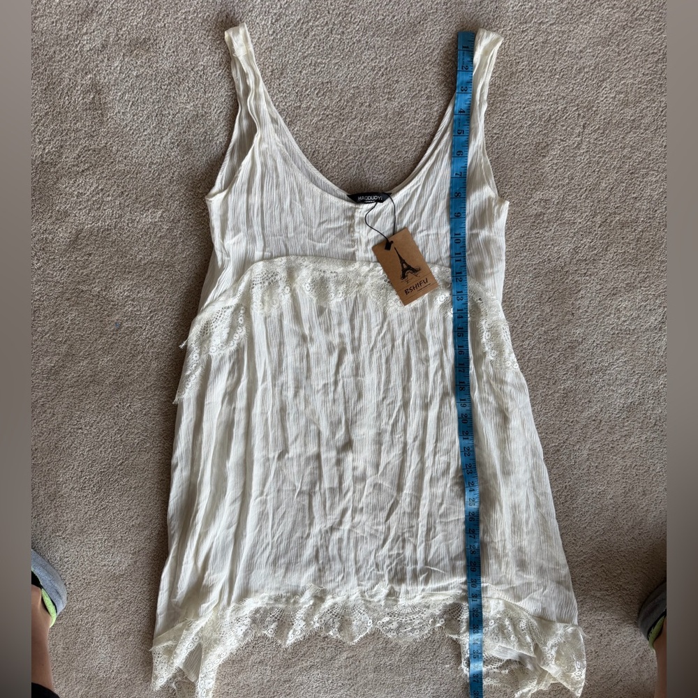 NWT Haoduoyi Cream Lacy Dress - Picture 3 of 8